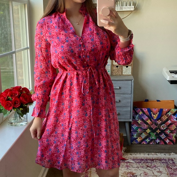 Boden Dresses & Skirts - Boden chiffon style waist tie dress